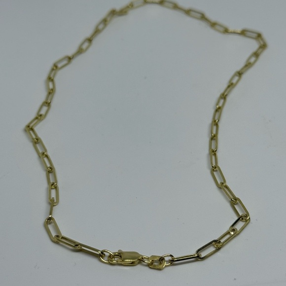 14k Gold Wide Paperclip Chain 3.3mm Elegant Gold Chain Necklace - Picture 4 of 5